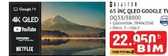DİJİTSU DQ33/38000 65 İNÇ QLED GOOGLE TV AKILLI TELEVİZYON